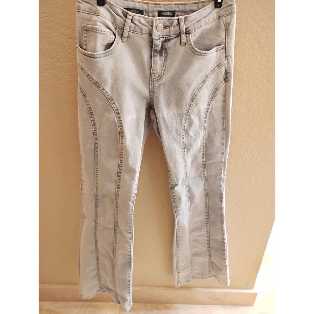🌸 Wild Fable Low-Rise Flare Acid Wash Jeans Size 4 y2k indie sleeze boho retro